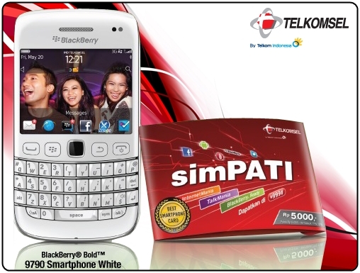 Bundling Terbaru Smartphone Blackberry 9790 Bellagio White Dengan SimPATI 1