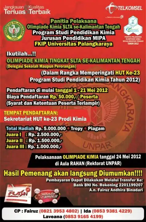 Lomba Olimpiade Kimia SMA se-Kalimantan Tengah