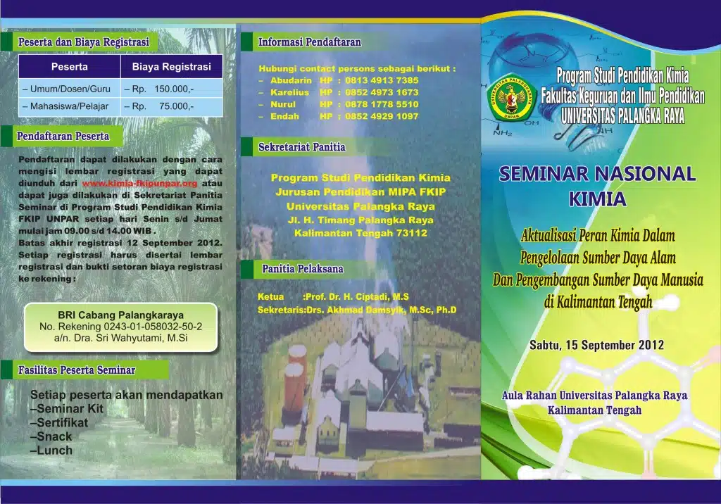 Seminar Nasional Kimia 2012 Prodi Pendidikan Kimia FKIP Universitas Palangka Raya