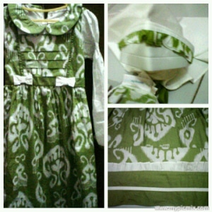 Baju Anak Muslim Gamis Hijau Pita Putih