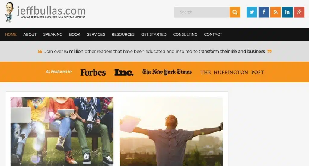 Jeffbullas.com: Portal Belajar “Mendapatkan Banyak Hal” dari Dunia Online 1 Screenshot Jeffbullas.com by Rahmah Chemist