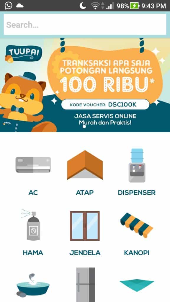 Percayakan Home Service pada Aplikasi Tuupai 3 Percayakan Home Service pada Aplikasi Tuupai 3