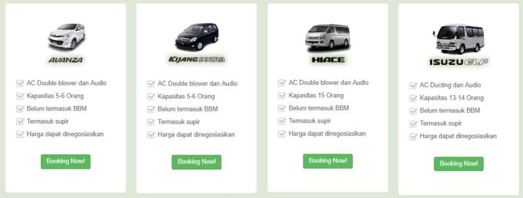 harga sewa mobil travel cirebon