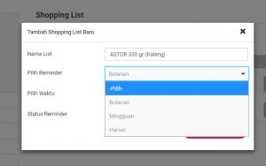 buat shopping list