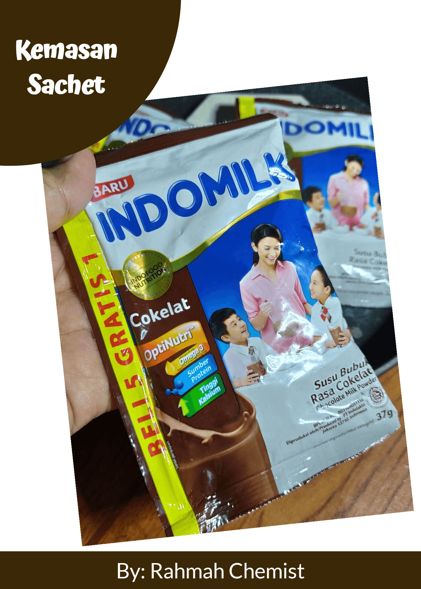kemasan sachet indomilk susu bubuk rasa cokelat