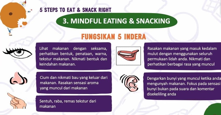 karena ngemil bijak itu tahapnya adalah mindful snacking