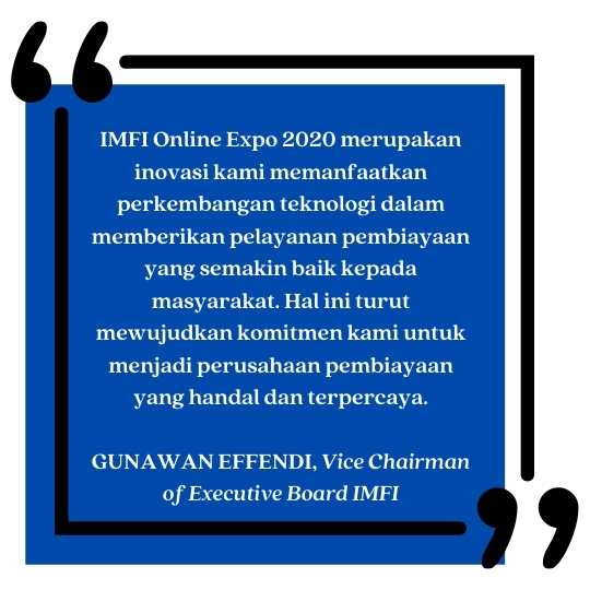 IMFI Online Expo 2020, Pameran Virtual Indomobil Finance 2 gunawan effendi imfi online expo 2020