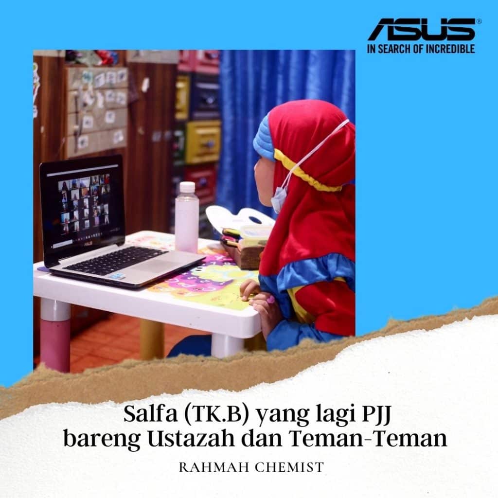 10 Alasan Ingin Punya ASUS VivoBook 14 A416 2 anak sedang pjj dengan media laptop asus