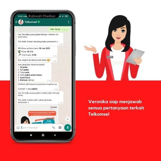 Tanya Veronika Asisten Virtual, Layanan Chat Pintar dari Telkomsel 3 veronika