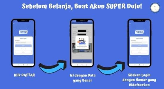 cara buat akun pada aplikasi SUPER