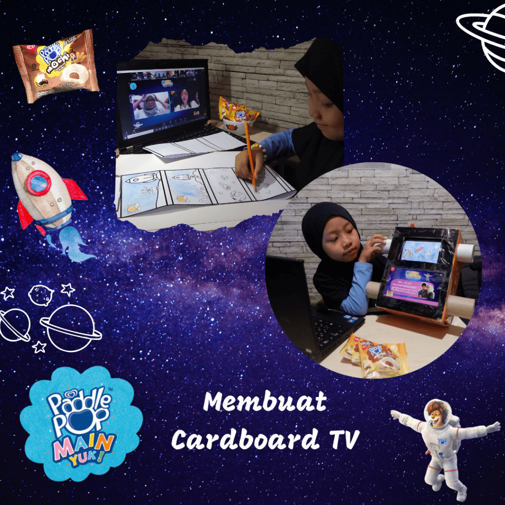 Cerita Seru Liburan ke Planet Mochi bersama Paddle Pop Main Yuk! 9 membuat cardboard tv