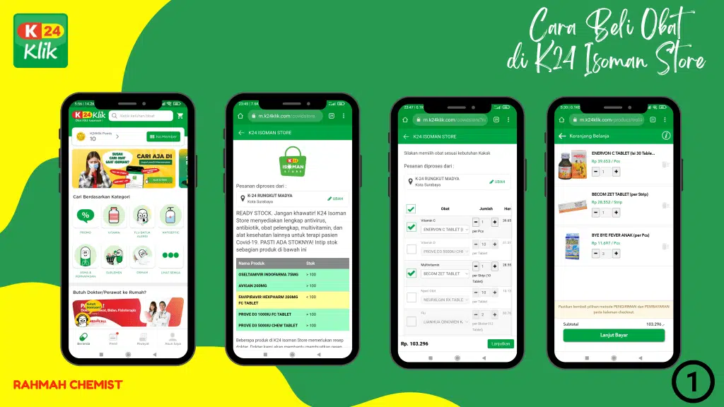 langkah beli obat isoman di k24klik