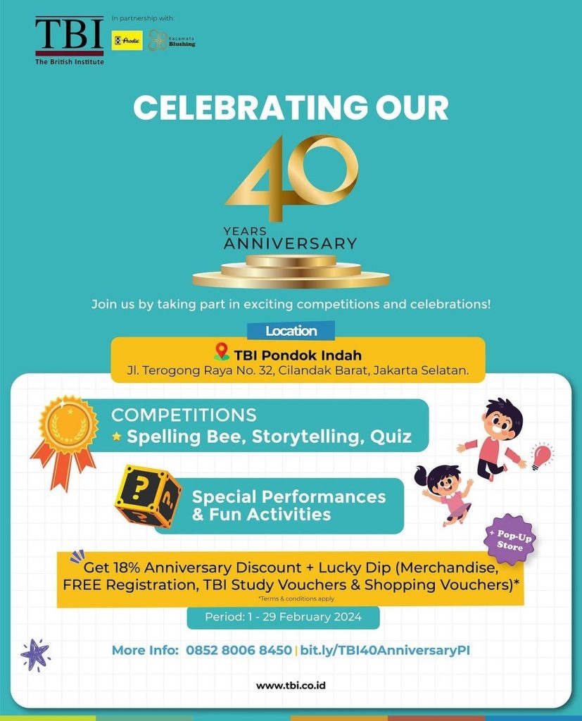 Pengalaman Ikut Kursus Creative Writing di TBI Pondok Indah 6 TBI English Challenge dalam Rangka Ulang Tahun TBI ke-40