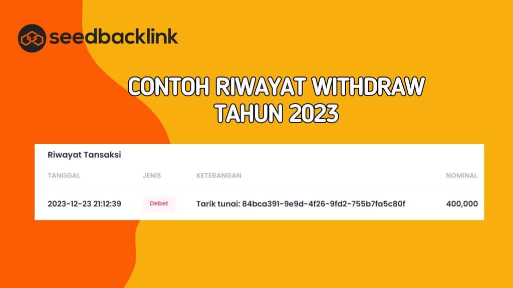 STOP Jadi Blogger Kalau Belum Daftar Publisher Seedbacklink! 2 Contoh Withdraw