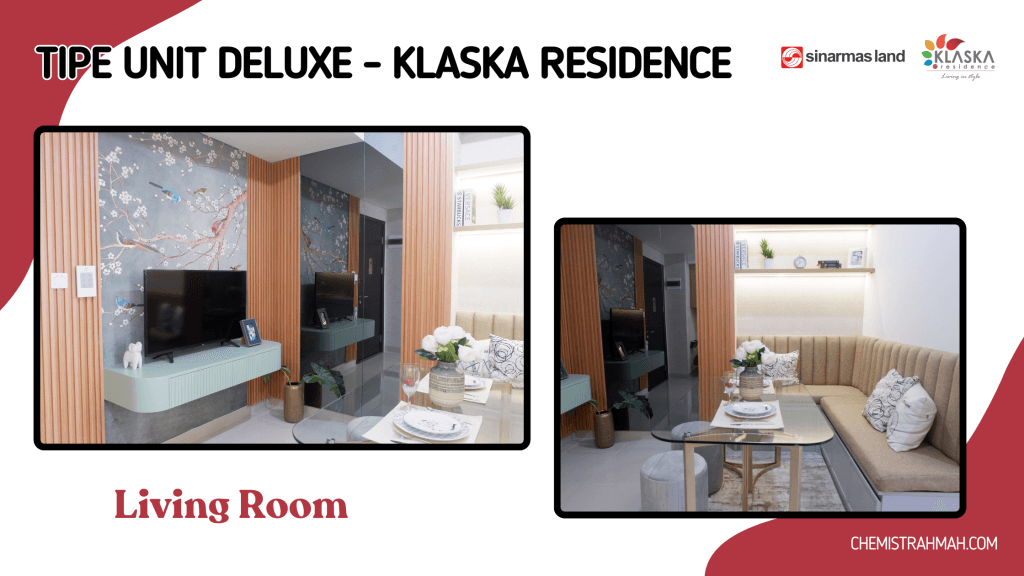 Klaska Residence, Rekomendasi Apartemen di Surabaya dari Sinar Mas Land 5 Living Room Tipe Unit Deluxe Klaska Residence