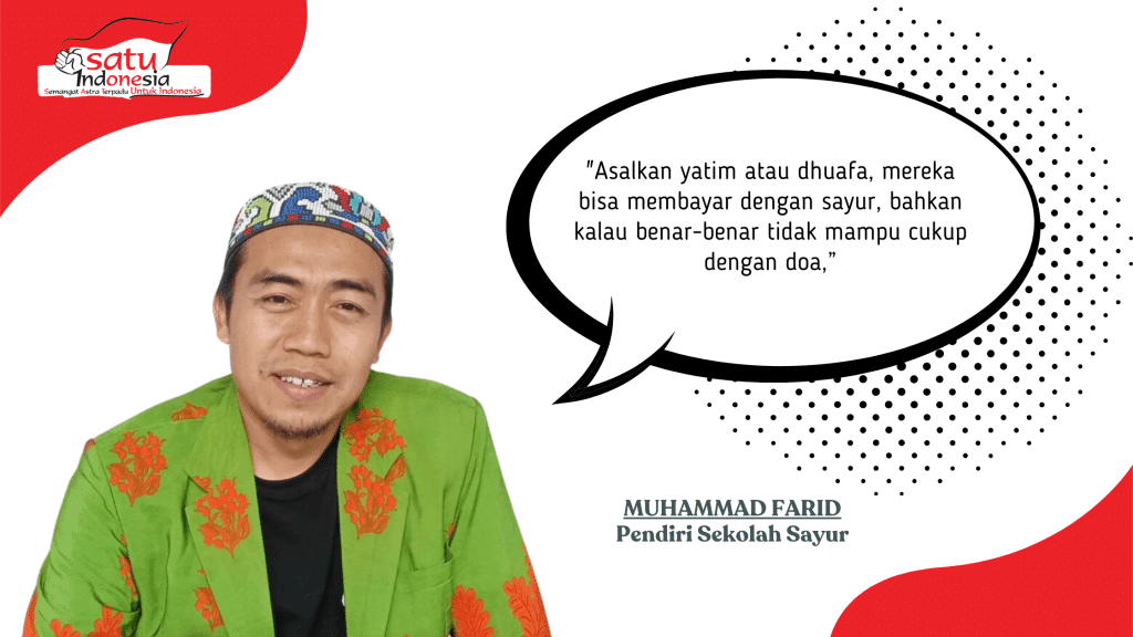 Sekolah Bayar Pakai Sayur, Harapan Bersekolah Tidak Hancur 2 Sekolah Sayur Muhammad Farid